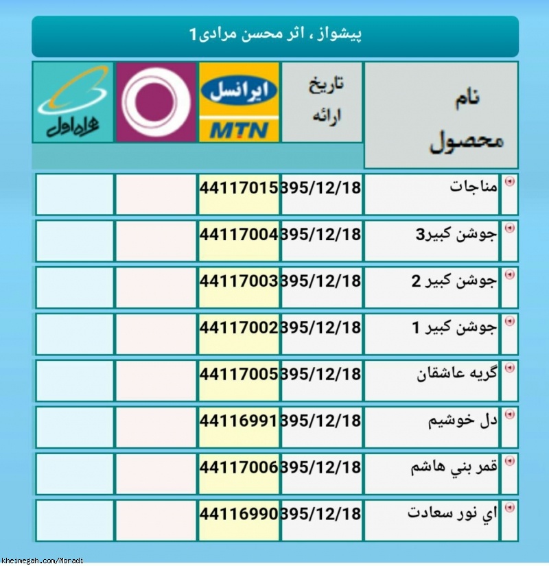 آهنگ پیشوازایرانسل