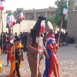 مراسم سوگواری و شبیه خوانی کاروان اسرای کربلا درشهربستان (موکب ام البنین بستان9