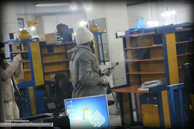 عملیات ضدعفونی و پاکسازی اداره پست