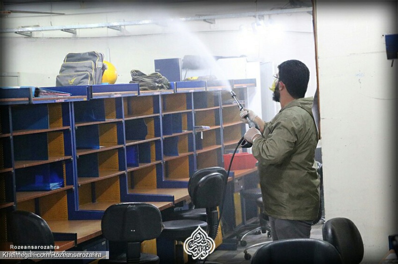 عملیات ضدعفونی و پاکسازی اداره پست