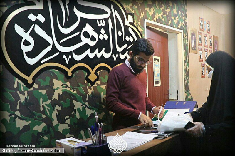 جهاد خانوادگی،دوخت ماسک در منزل روضه انصارالزهرا سلام الله علیها