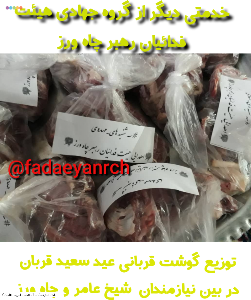 قربانی کردن برای عید سعید قربان در علیه السلام هیئت فدائیان رهبر چاه ورز