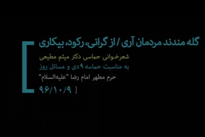 9 دی 96 - حرم رضوی - شعرخوانی - گله مندند مردمان آری ، از گرانی ، رکود ، بیکاری