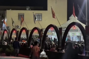 مراسم استقبال از شهید گمنام بانوای کربلایی رضا عرب